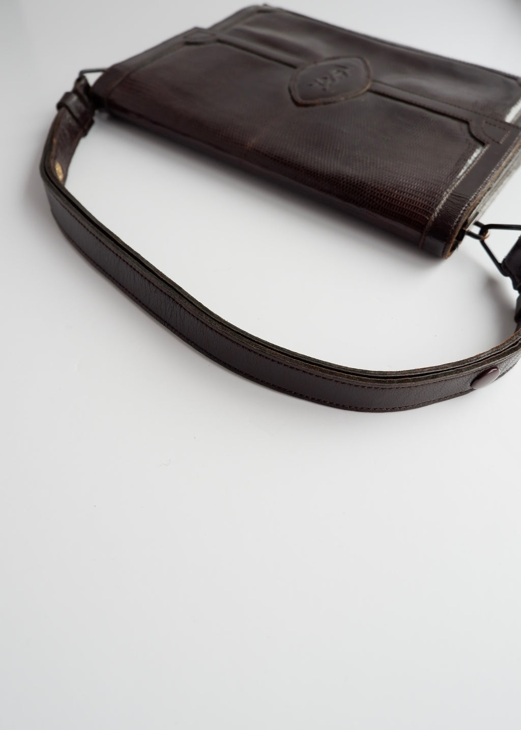 Sac bandoulière YSL vintage authentique en cuir marron d'occasion