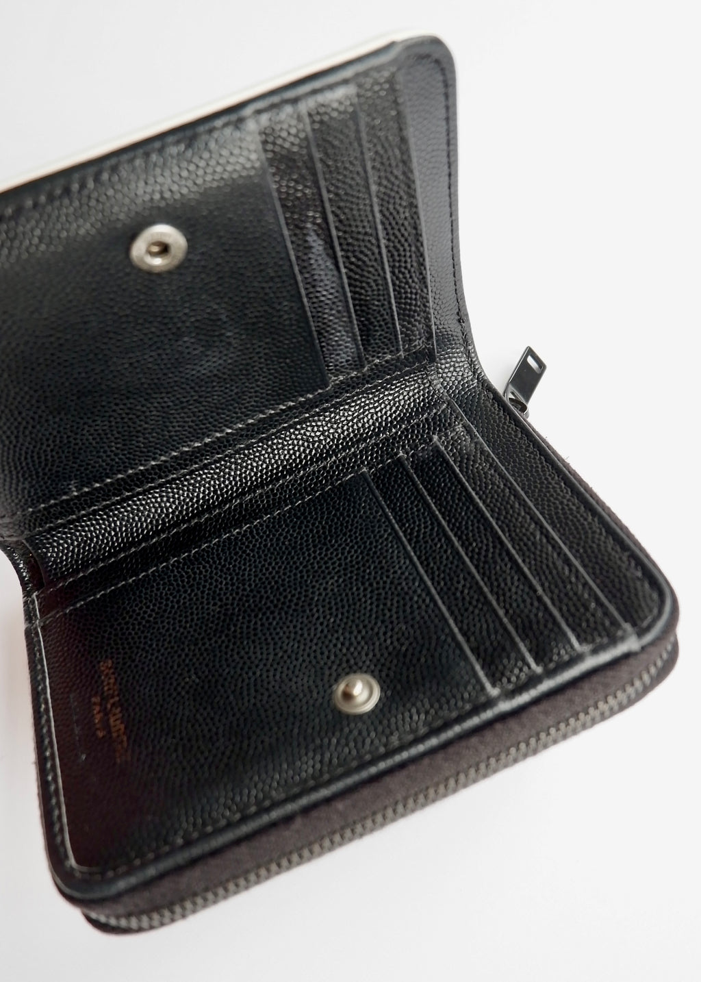 Authentic Preowned Saint Laurent YSL Black/ White Bi-Fold Short Wallet