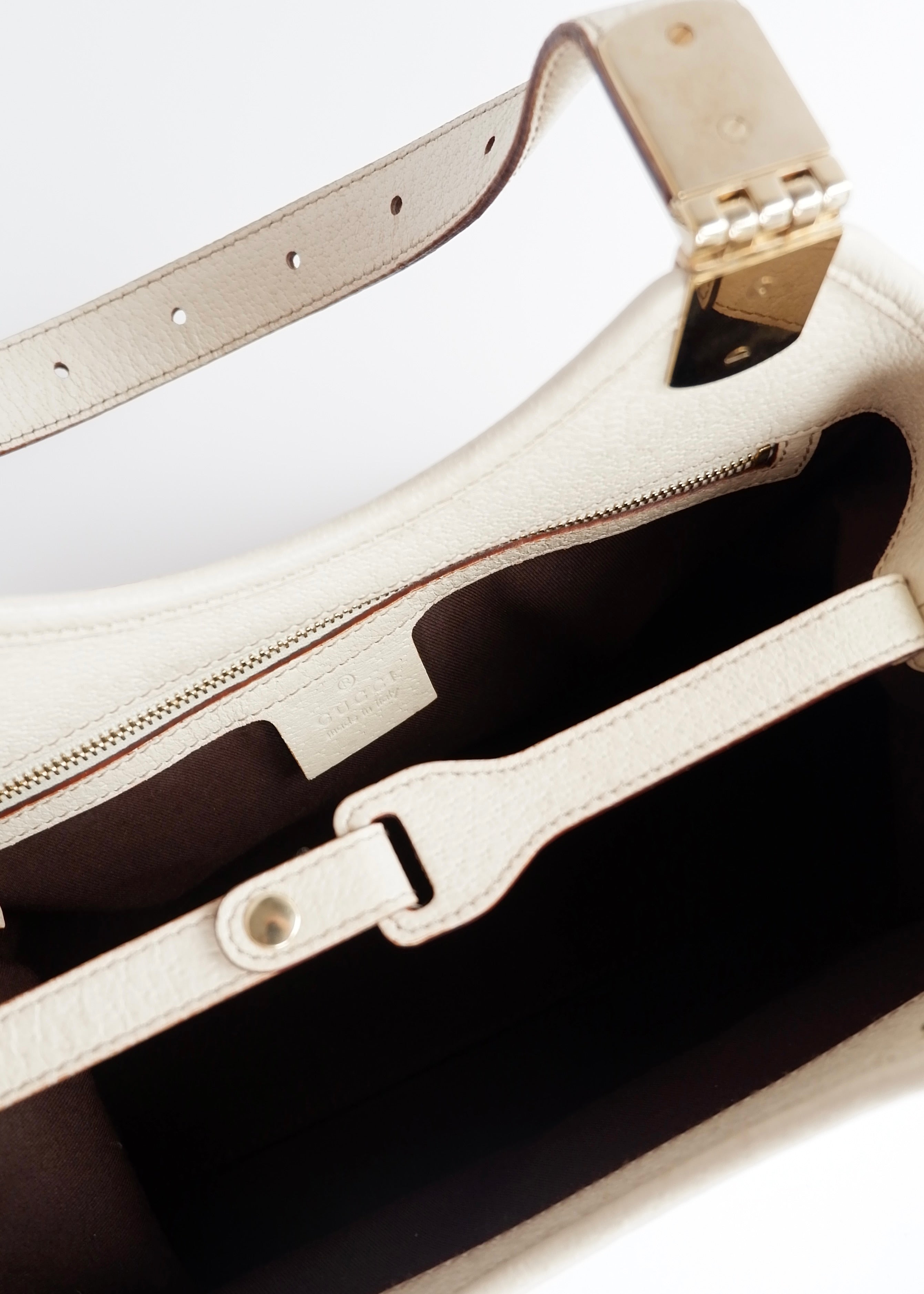 Authentic Preowned Gucci White GG Canvas/Leather Small Shoulder Bag