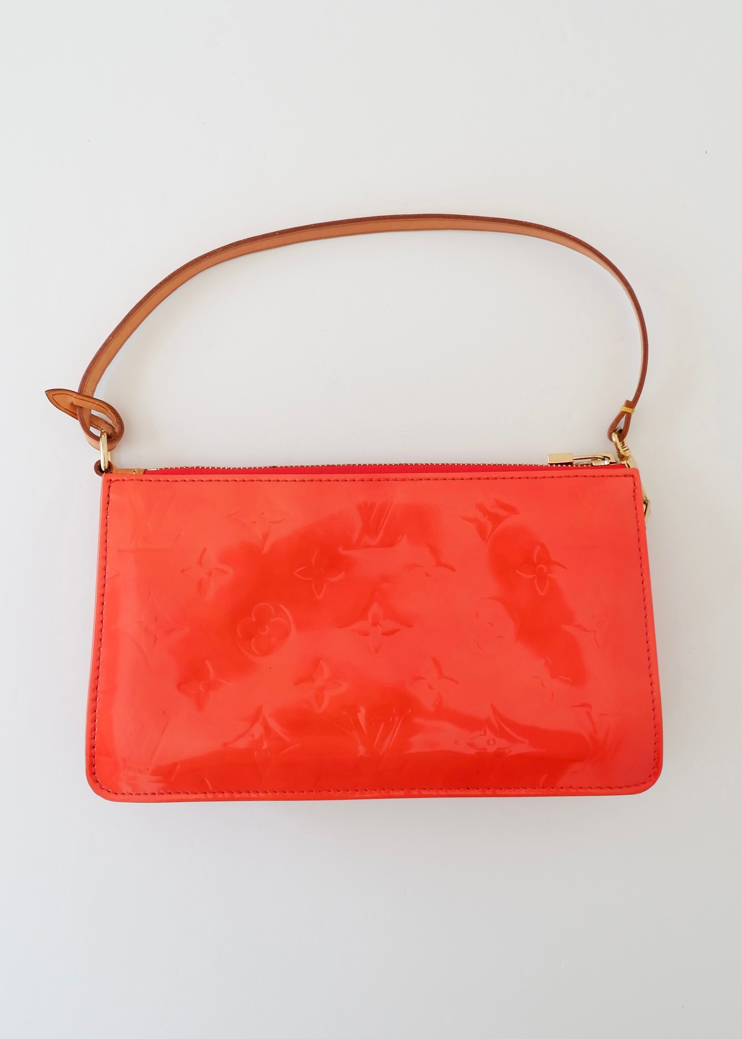 Authentic Preowned Louis Vuitton Red Vernis Lexington Pochette Shoulder Bag