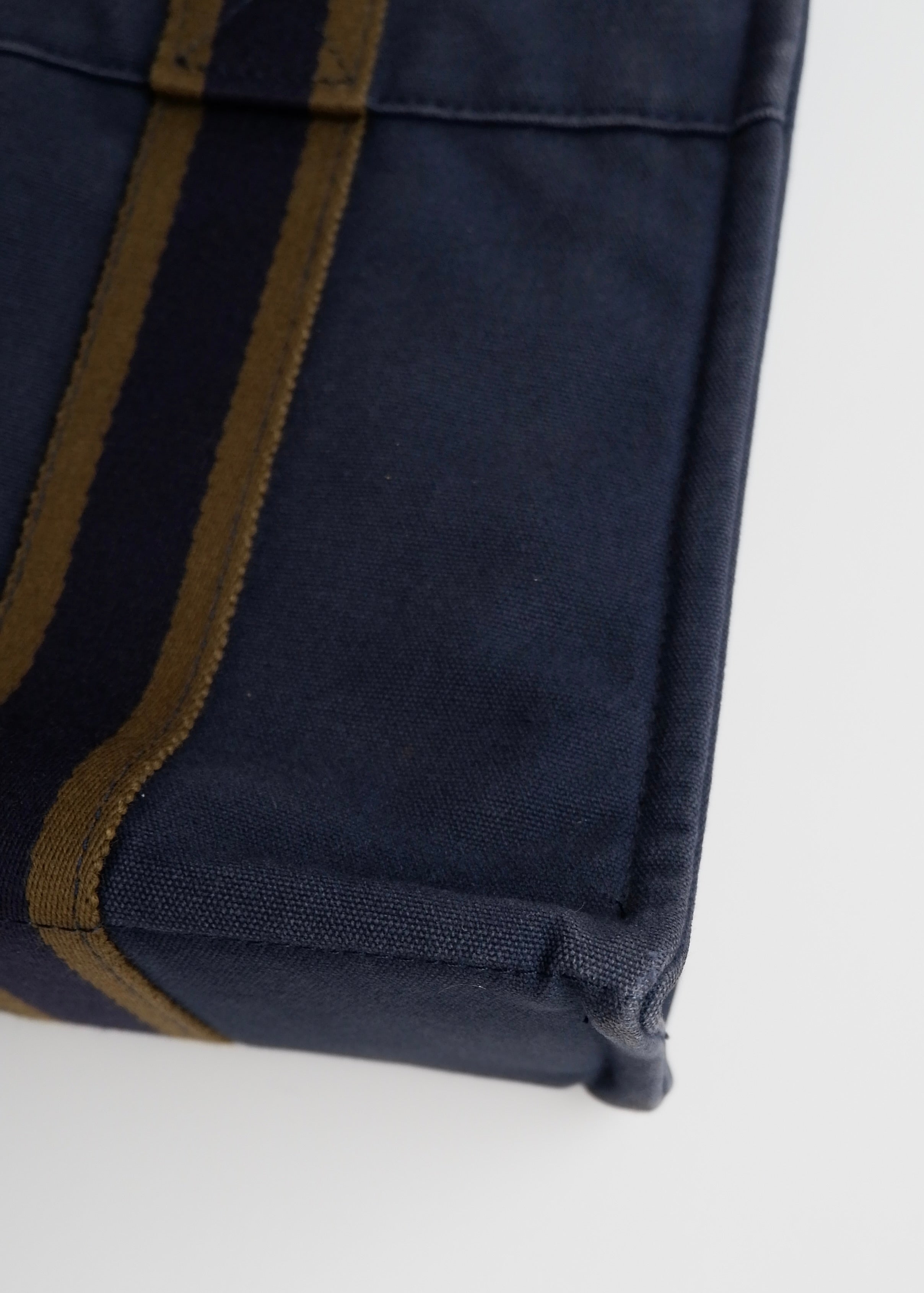 Sac cabas Hermes Fourre Tout PM toile marine authentique d'occasion
