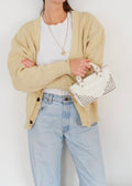 Authentic Preowned Celine White Leather/ Gem Stone Mini Boogie Bag