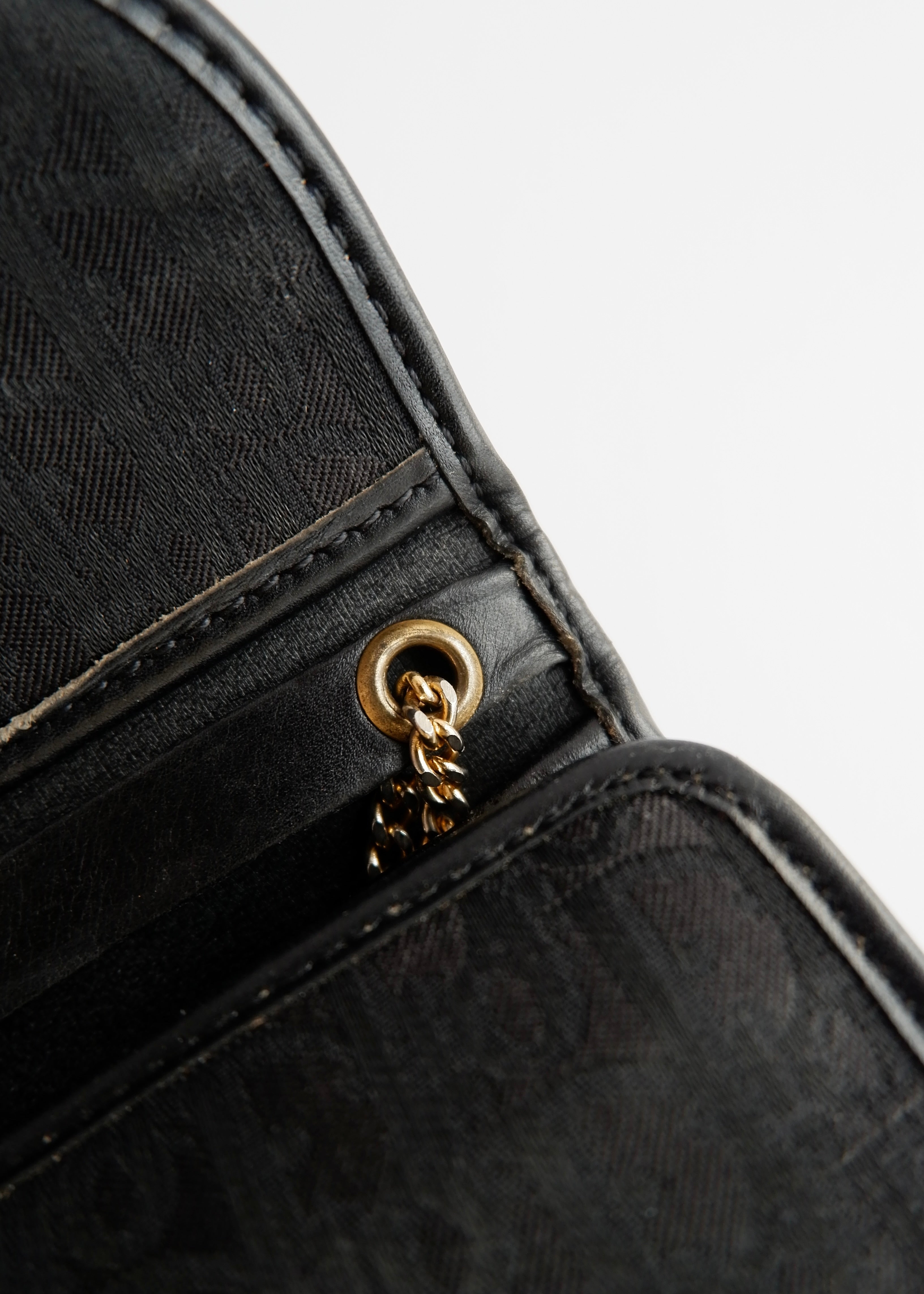 Sac bandoulière vintage Dior Trotter noir chaîne d'occasion Authenti
