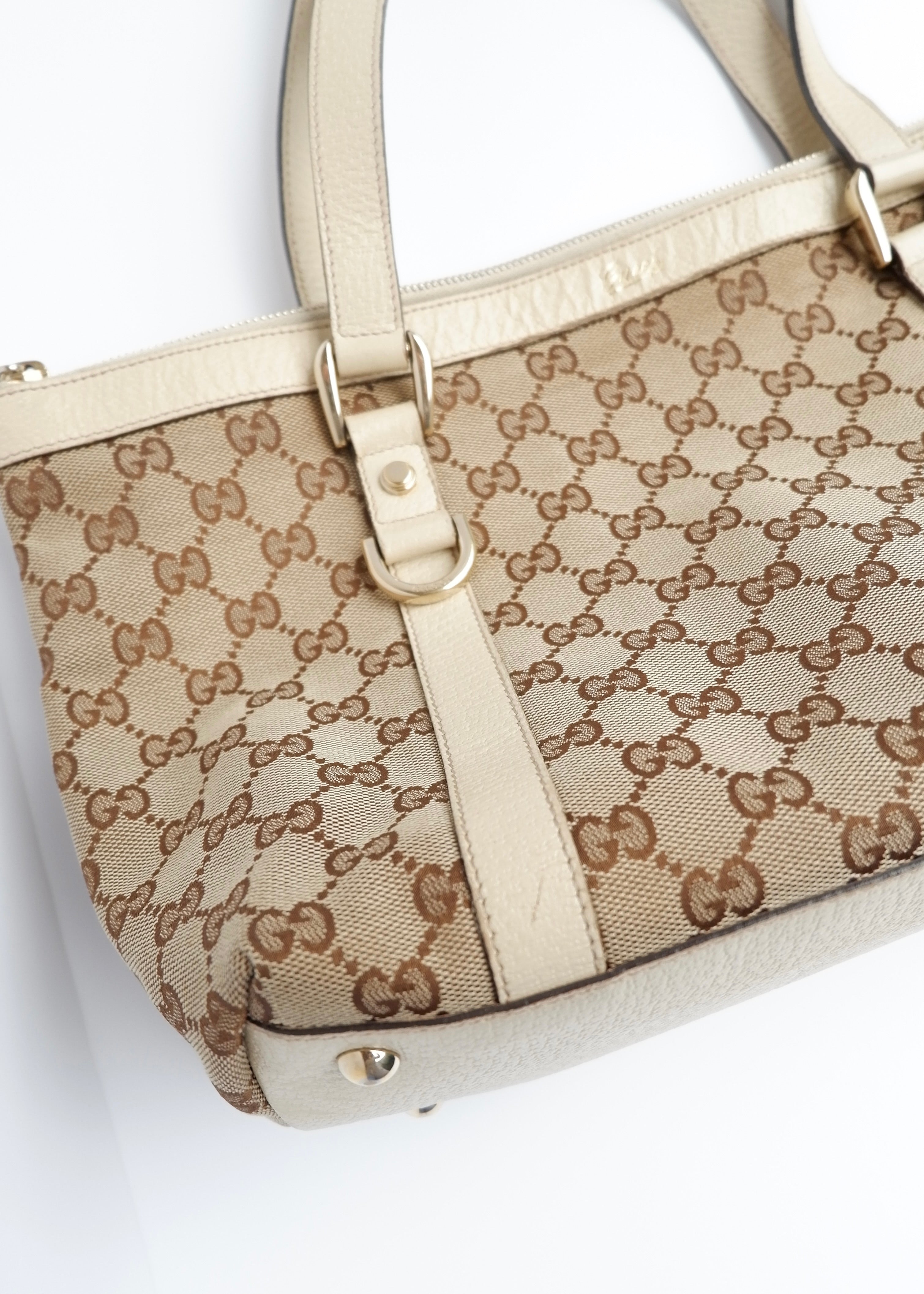 Authentic Preowned Gucci White GG Canvas Shoulder Bag