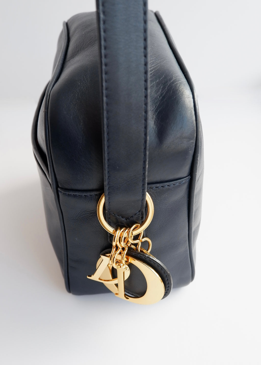 Authentic Preowned Vintage Christian Dior Navy Leather Crossbody Bag