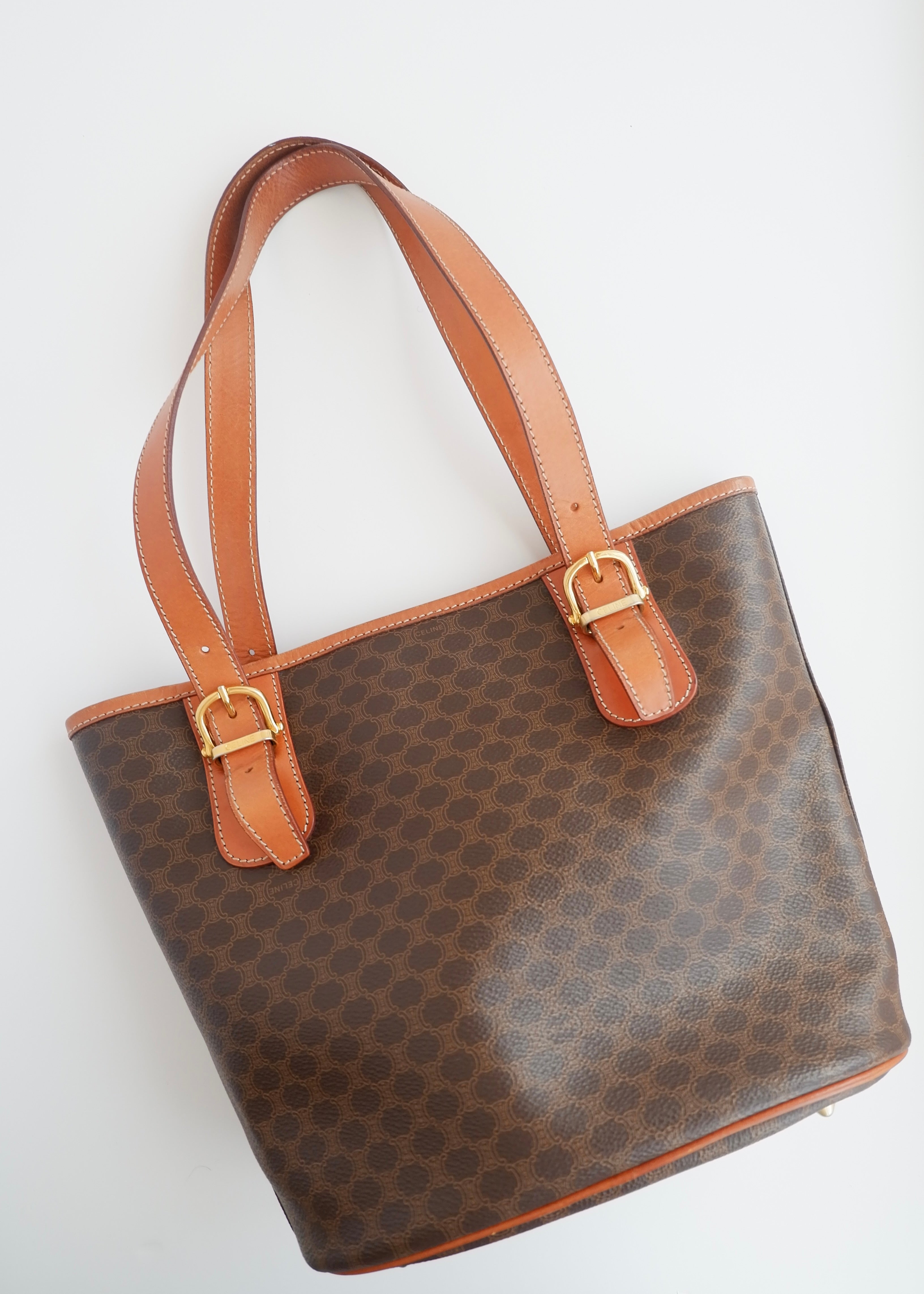 Authentic Preowned Vintage Celine Brown Macadam Shoulder Bag