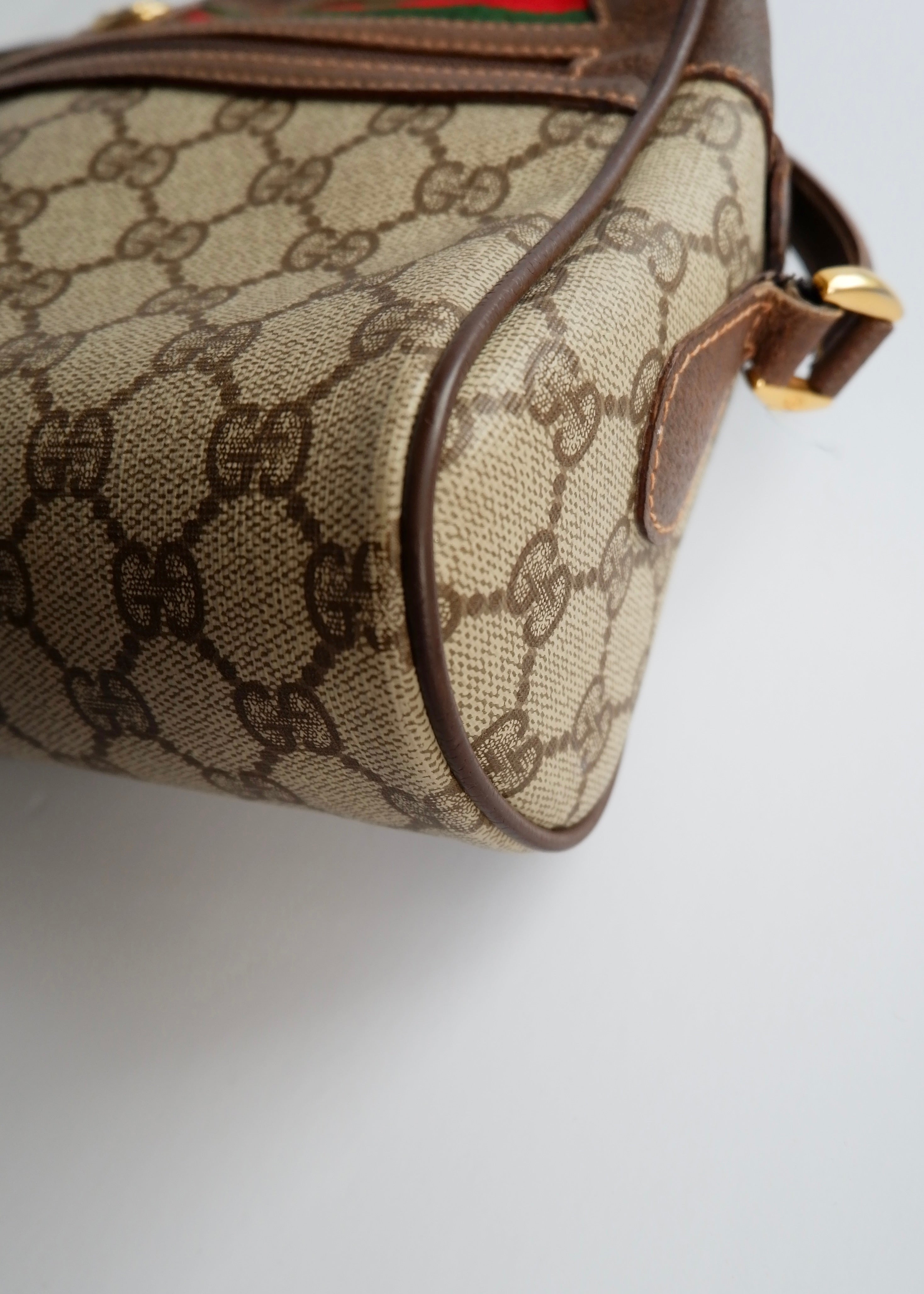 Authentic Preowned Vintage Gucci Brown GG Coated Canvas Crossbody Bag