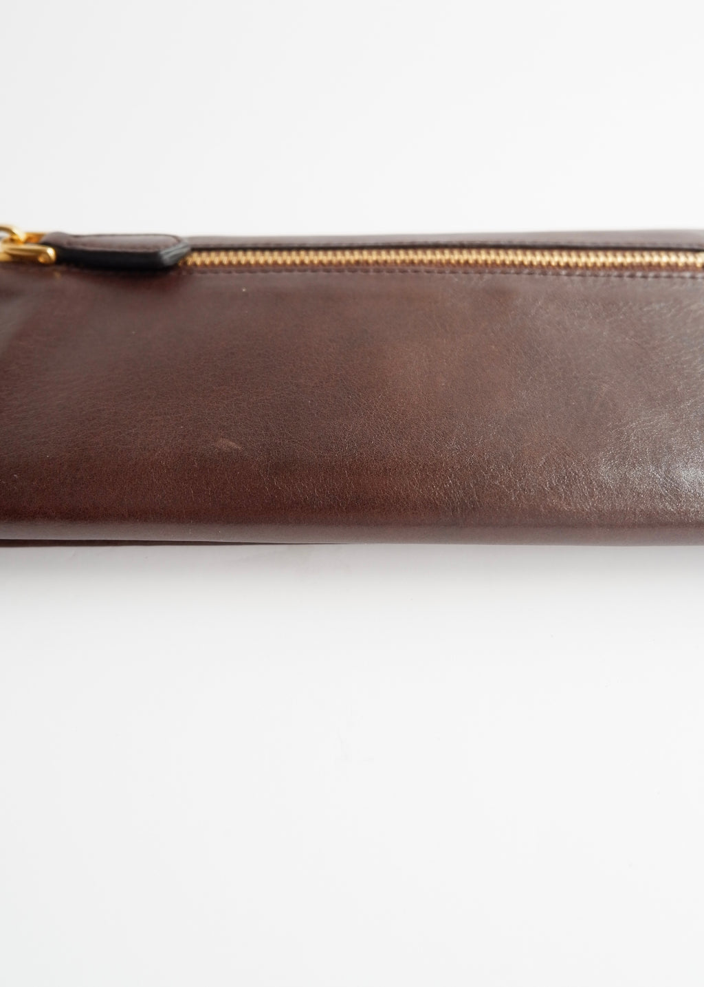 Authentic Preowned Prada Dark Brown Leather Long Wallet