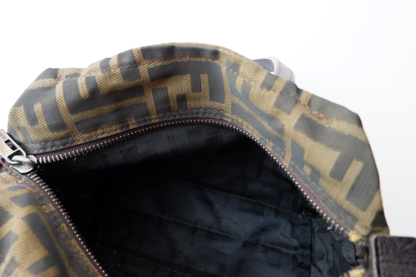 Authentic Preowned Vintage Fenci Brown Canvas Zucca Mini Handbag