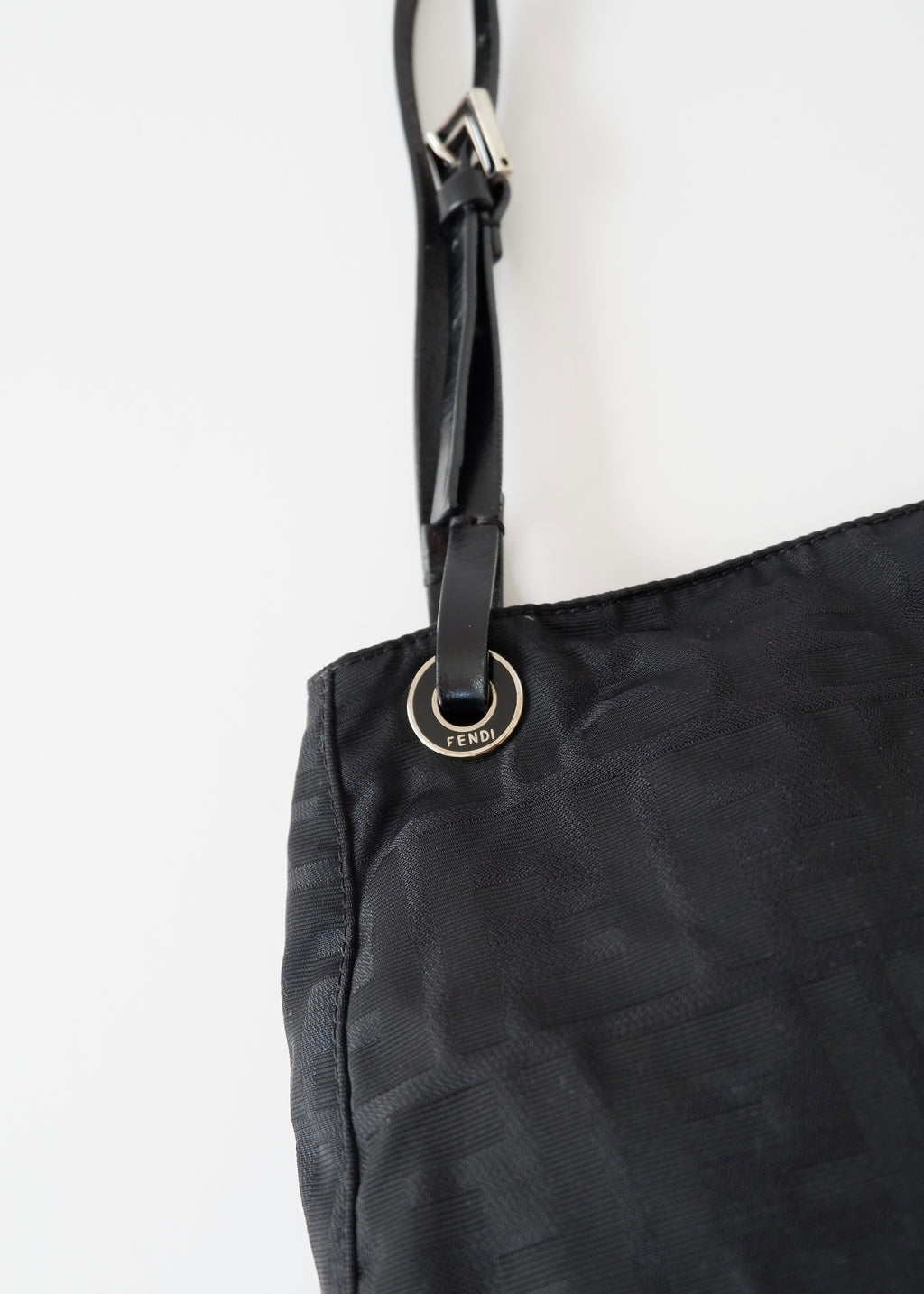 Authentic Preowned Fendi Black Zucca Canvas Shoulder Bag