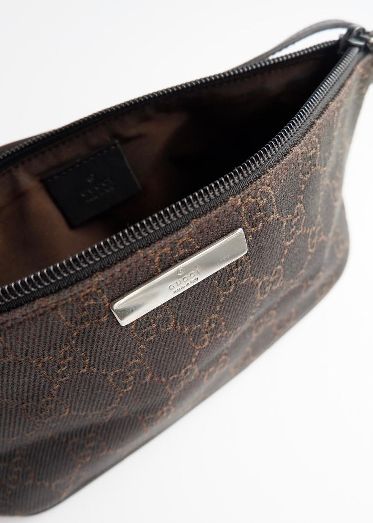 Authentic Preowned Gucci Brown GG Canvas Boat Pochette