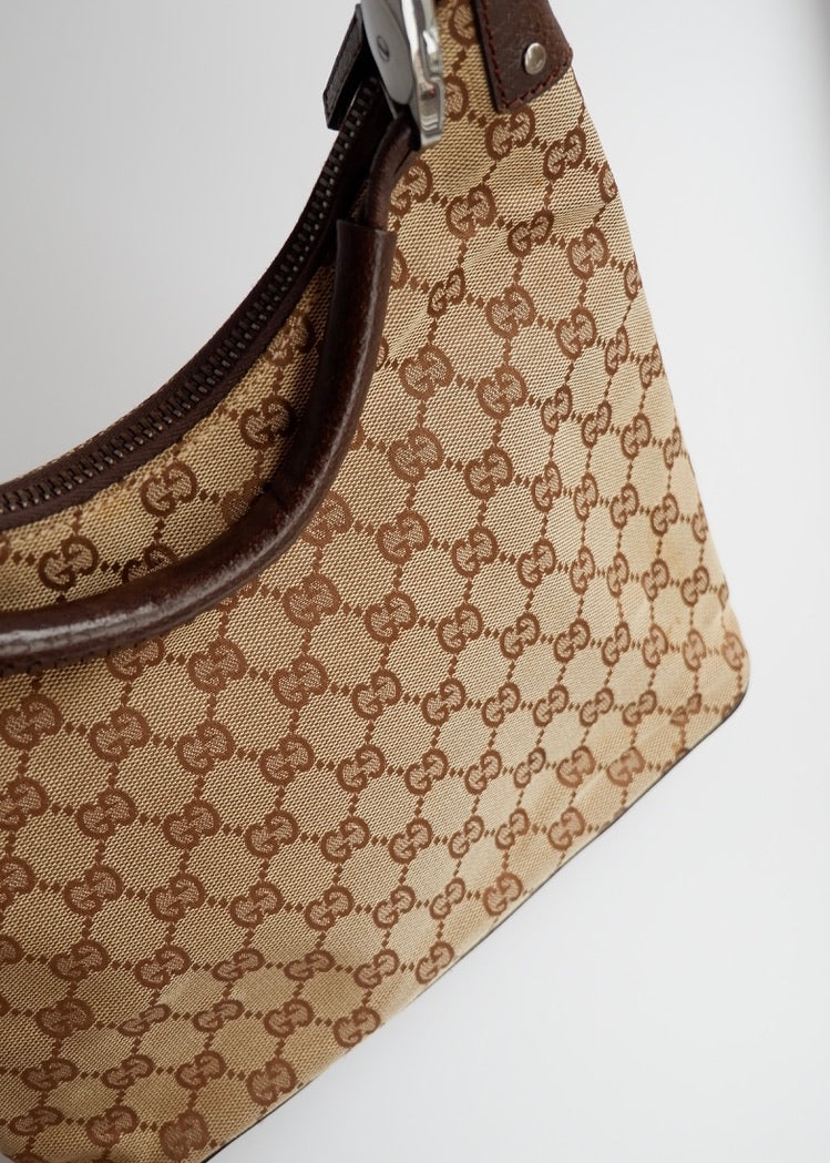 Authentic Preowned Gucci Brown GG Canvas Hobo Shoulder Bag