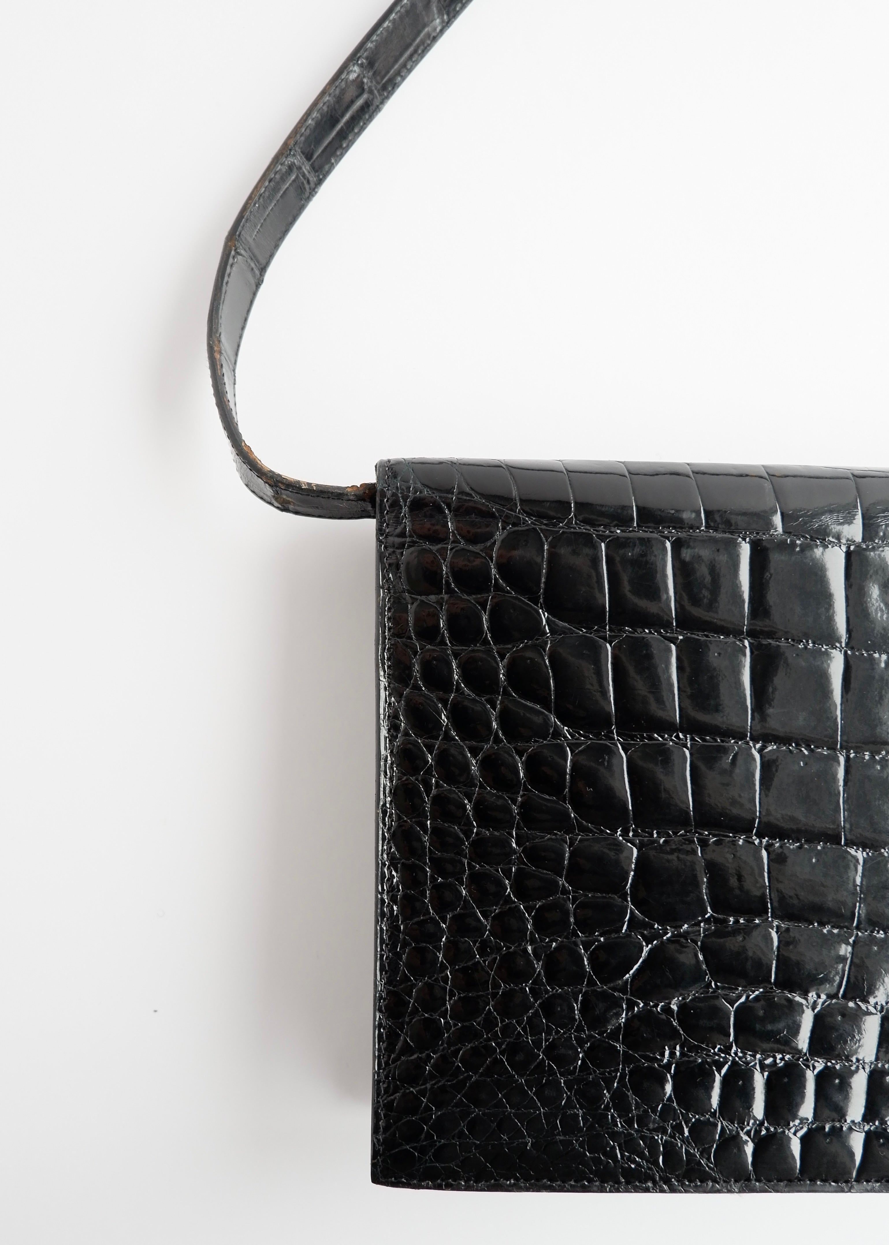 Authentic Preowned Vintage Dior Black Patent Leather Shoulder Bag