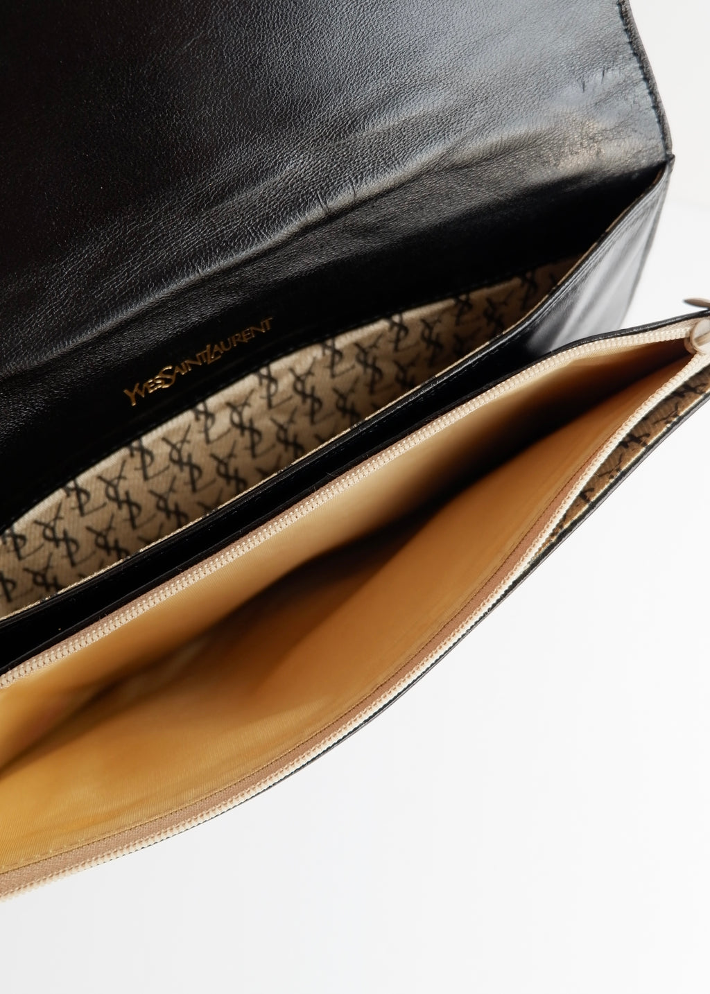 Authentic Preowned Vintage Yves Saint Laurent Black Leather Clutch