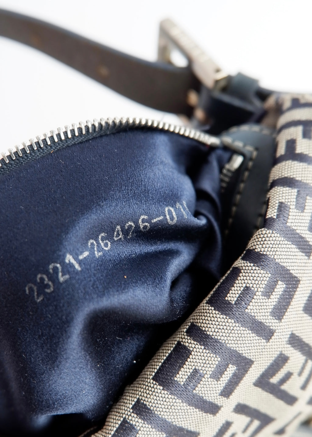Authentic Preowned Fendi Zucchino Mamma Baguette Shoulder Bag