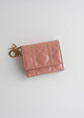 Authentic Preowned Dior Dusty Rose Patent Leather Lotus Wallet