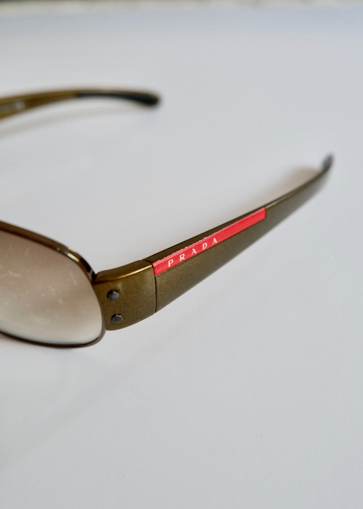 Authentic Preowned Prada Brown Metal Frame Sunglasses