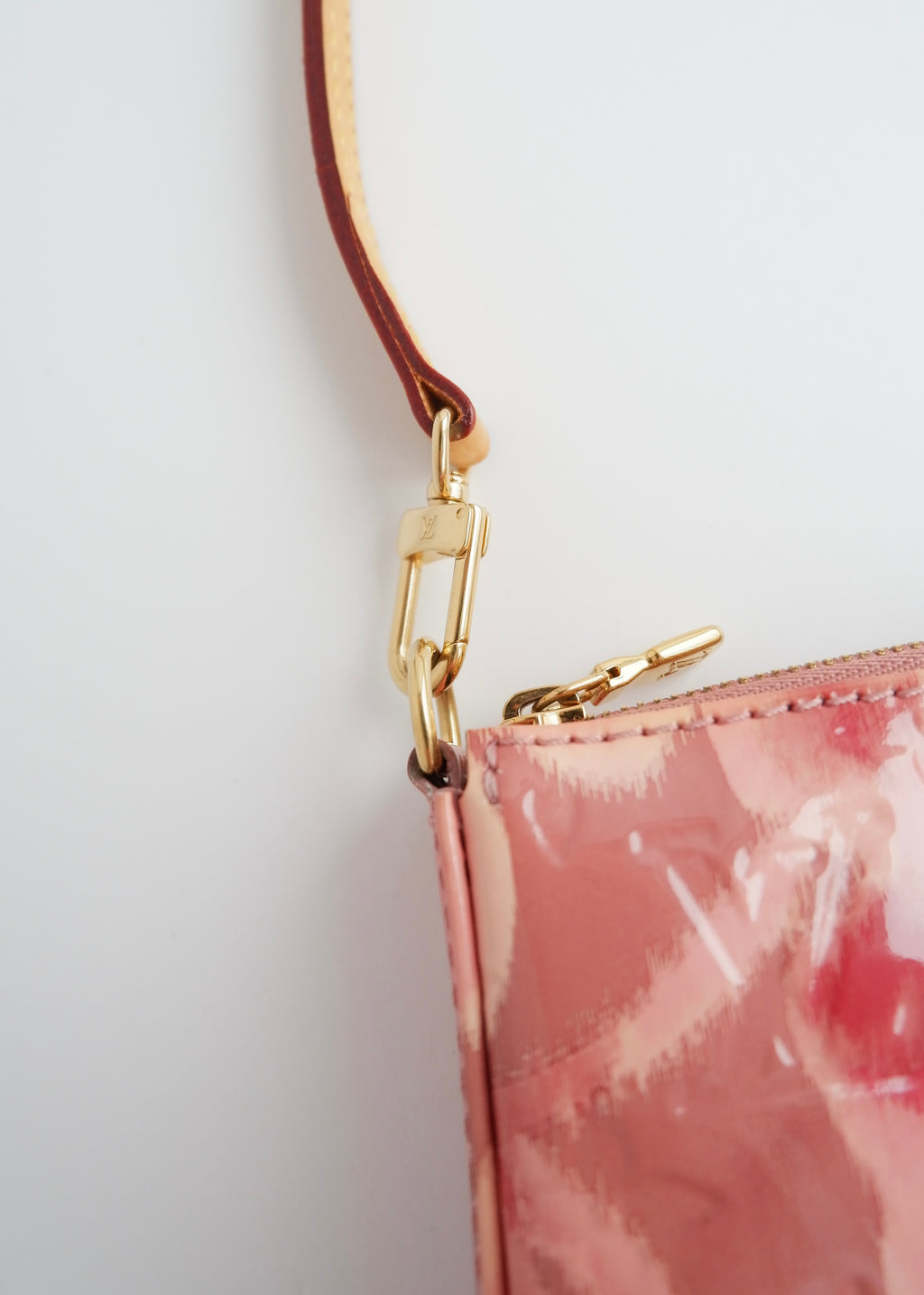Authentic Preowned Louis Vuitton Limited Edition Rose Velours Monogram Ikat Pochette Crossbody Bag