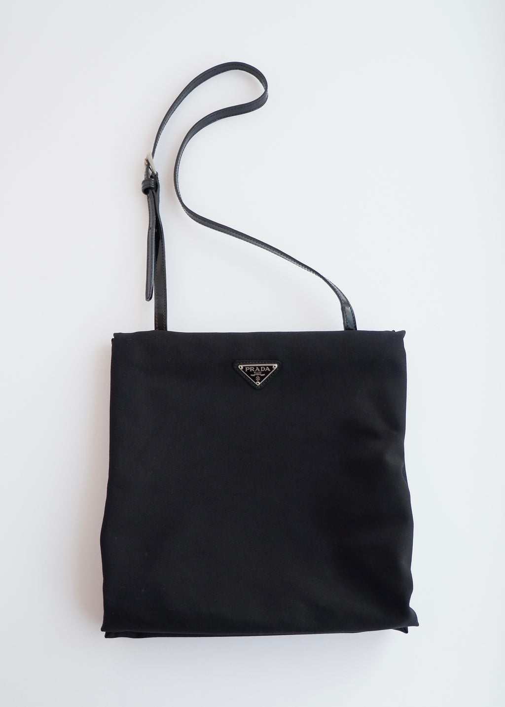 Authentic Preowned Prada Black Fabric Long Strap Kisslock Shoulder Bag