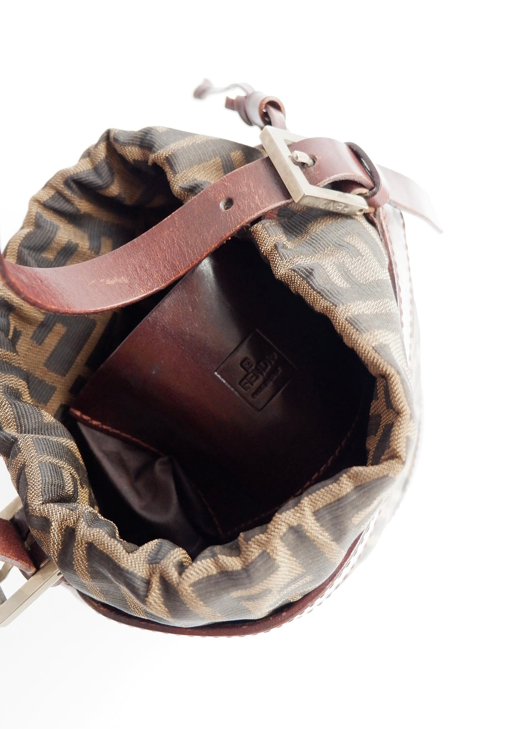 Authentic Preowned Vintage Fendi Brown Zucca Bucket Handbag