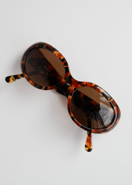 Authentic Preowned Fendi Brown Tortoise Round Frame Sunglasses