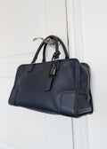 Sac à main Loewe Amazona authentique d'occasion en cuir bleu marine