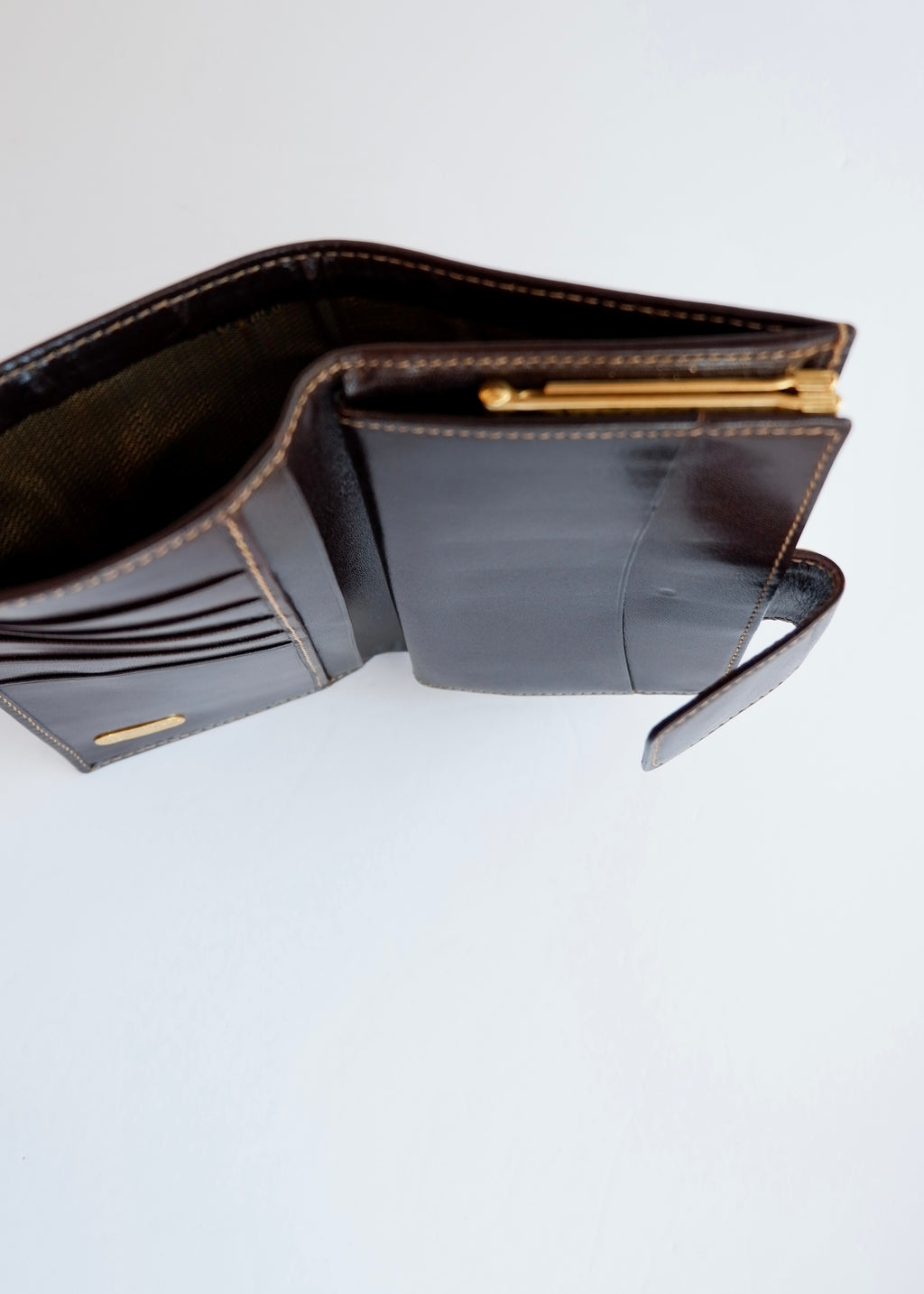 Preowned Vintage Fendi Brown Zucca Canvas/Leather Twist Lock Wallet