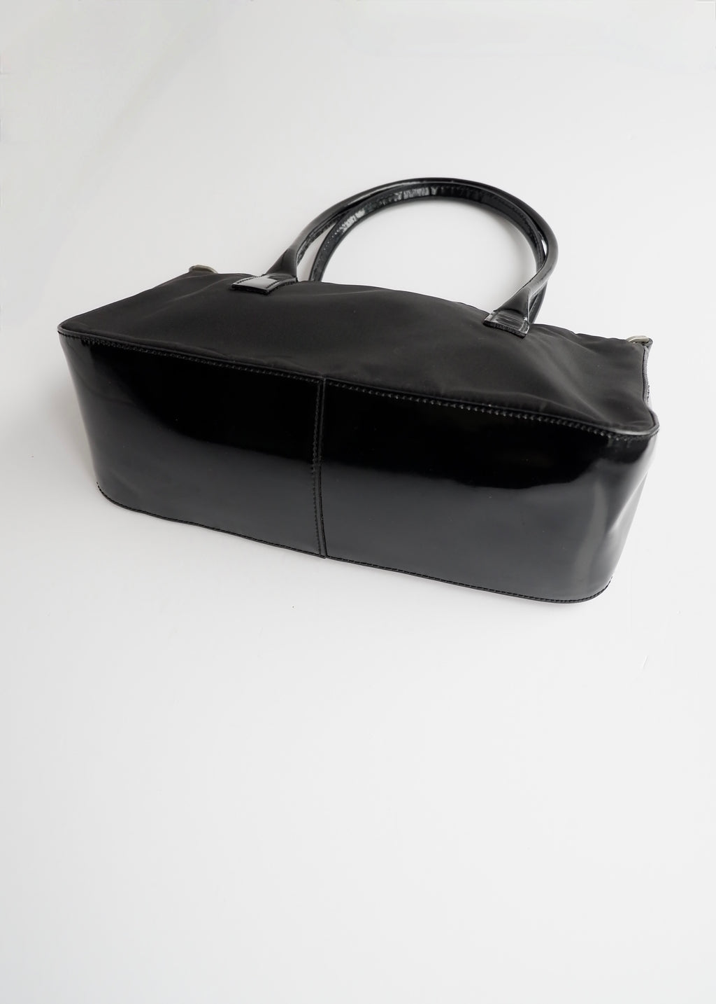 Preowned Prada Black Nylon/ Patent Two Way Bag
