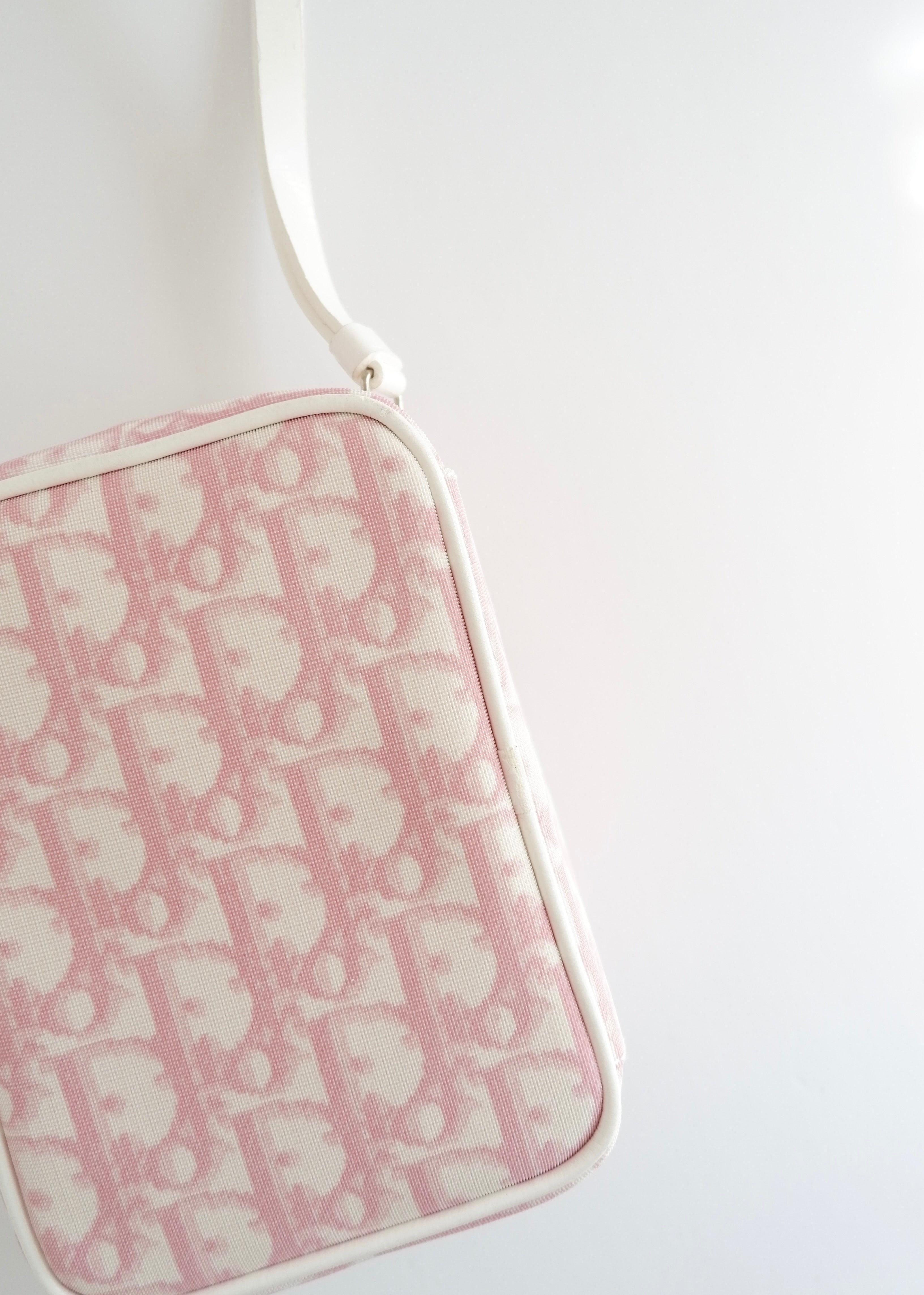 Authentic Preowned Vintage Dior Pink Trotter Wrist Pouch