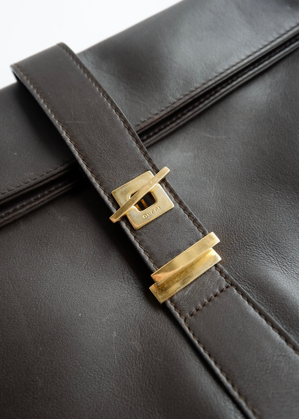 Authentic Preowned Gucci Brown Leather Shoulder Bag