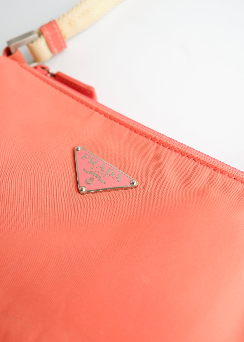Authentic Preowned Prada Salmon Pink Nylon Shoulder Bag