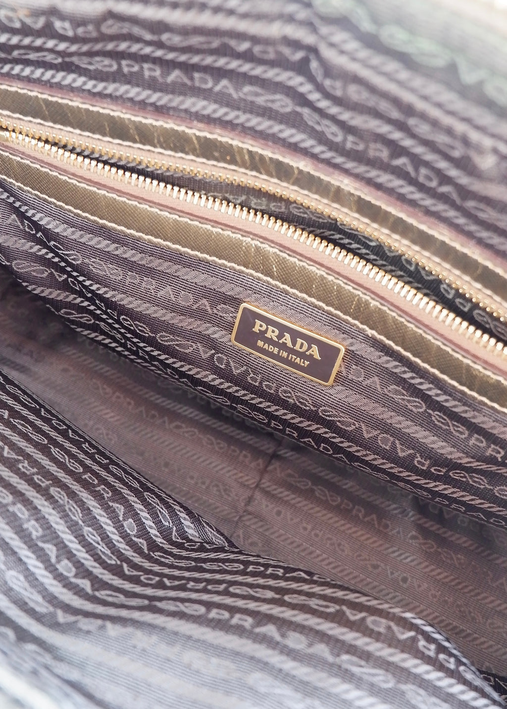 Authentique Sac Bauletto Prada St. Rose Beige/Doré d'occasion