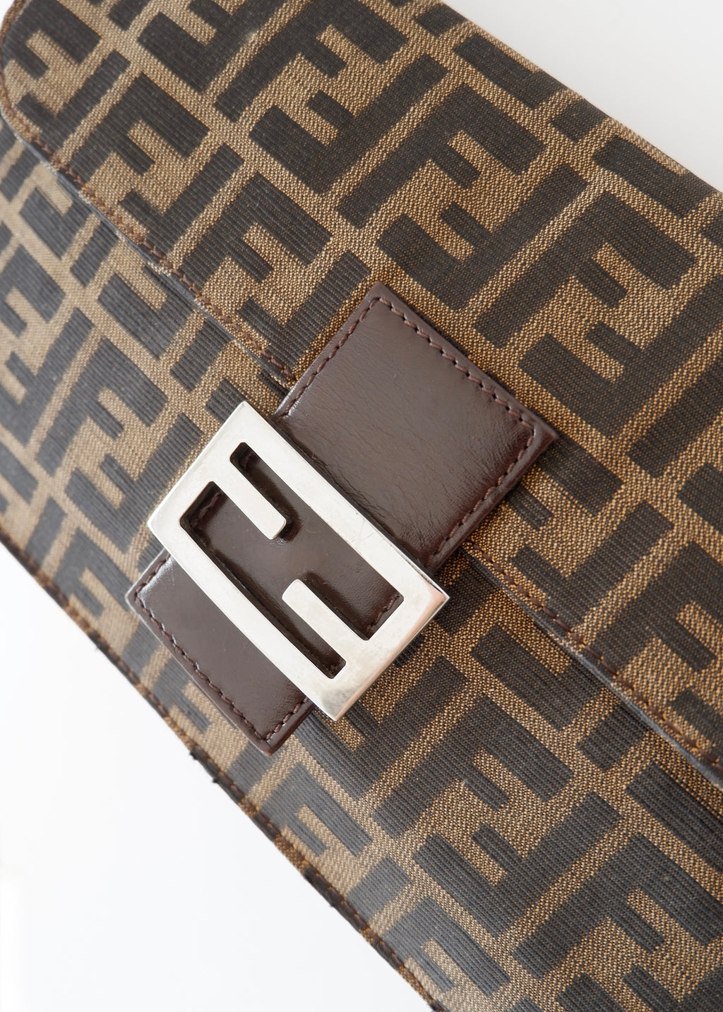 Authentic Preowned Vintage Fendi Brown Zucca Shoulder Bag