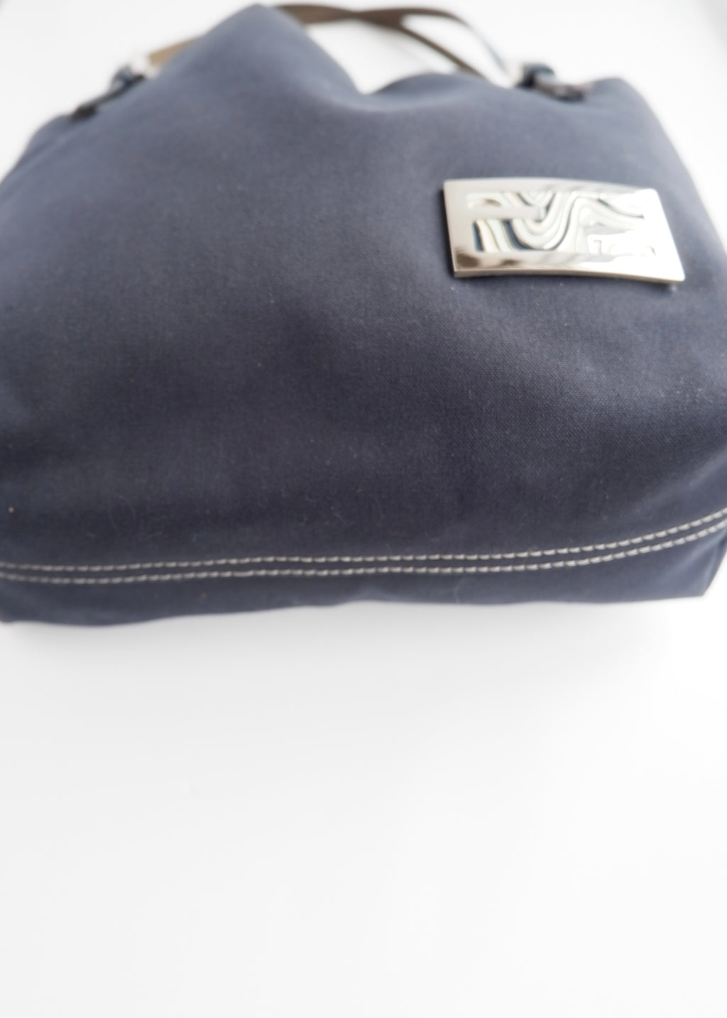 Authentic Preowned Fendi Navy Canvas FF Logo Tote Bag