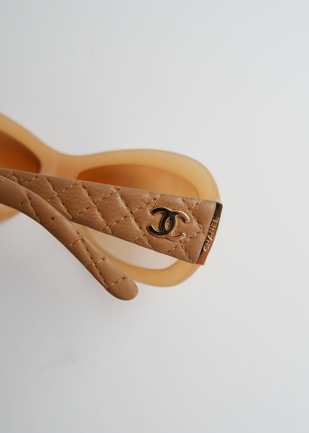 Authentic Preowned VIntage Chanel Beige Square Frame Sunglasses