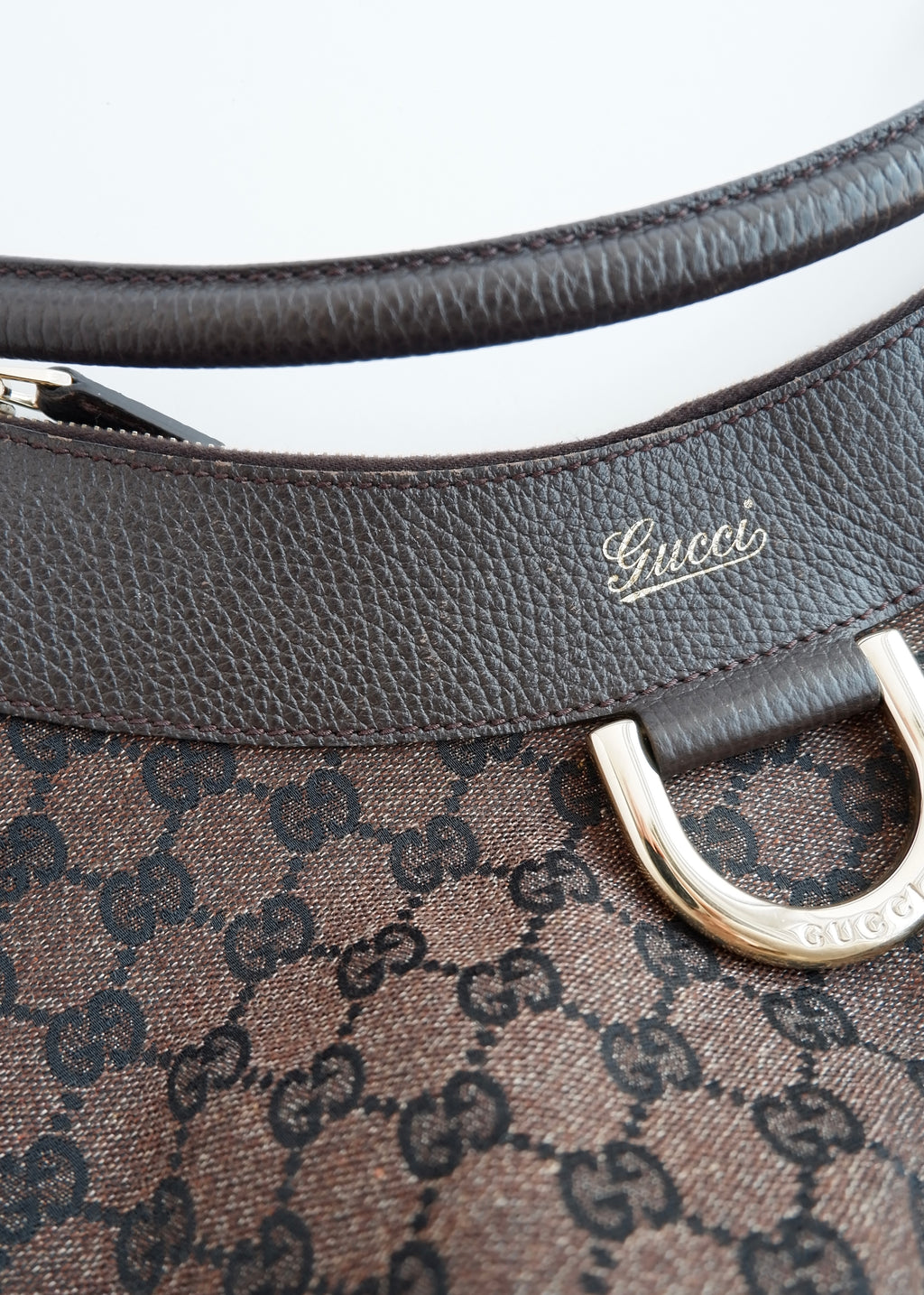 Authentic Preowned Gucci Brown GG Canvas/ Leather Hobo Shoulder Bag