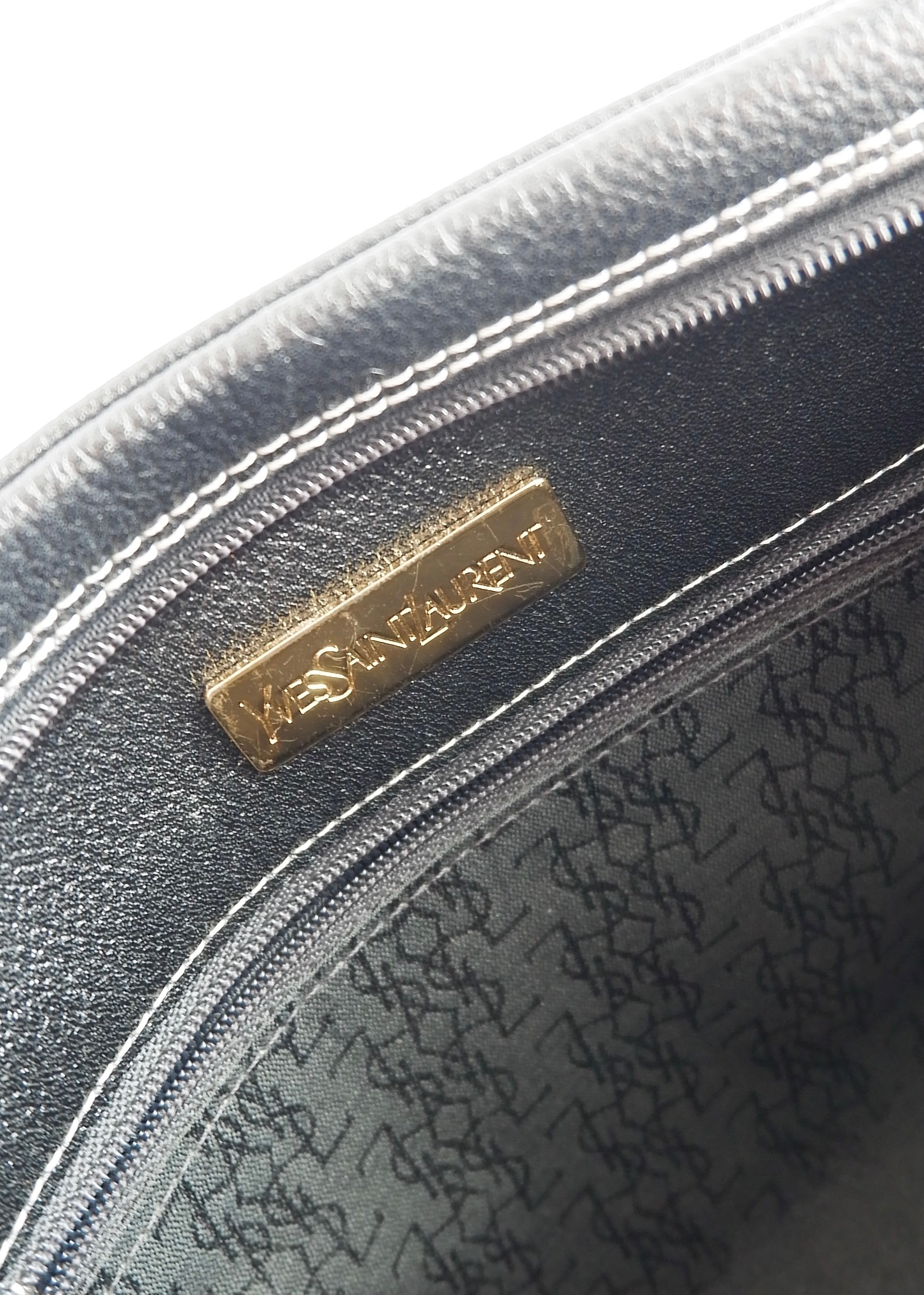 Authentic Preowned Vintage YSL (Yves Saint Laurent) Black Leather Crossbody Bag