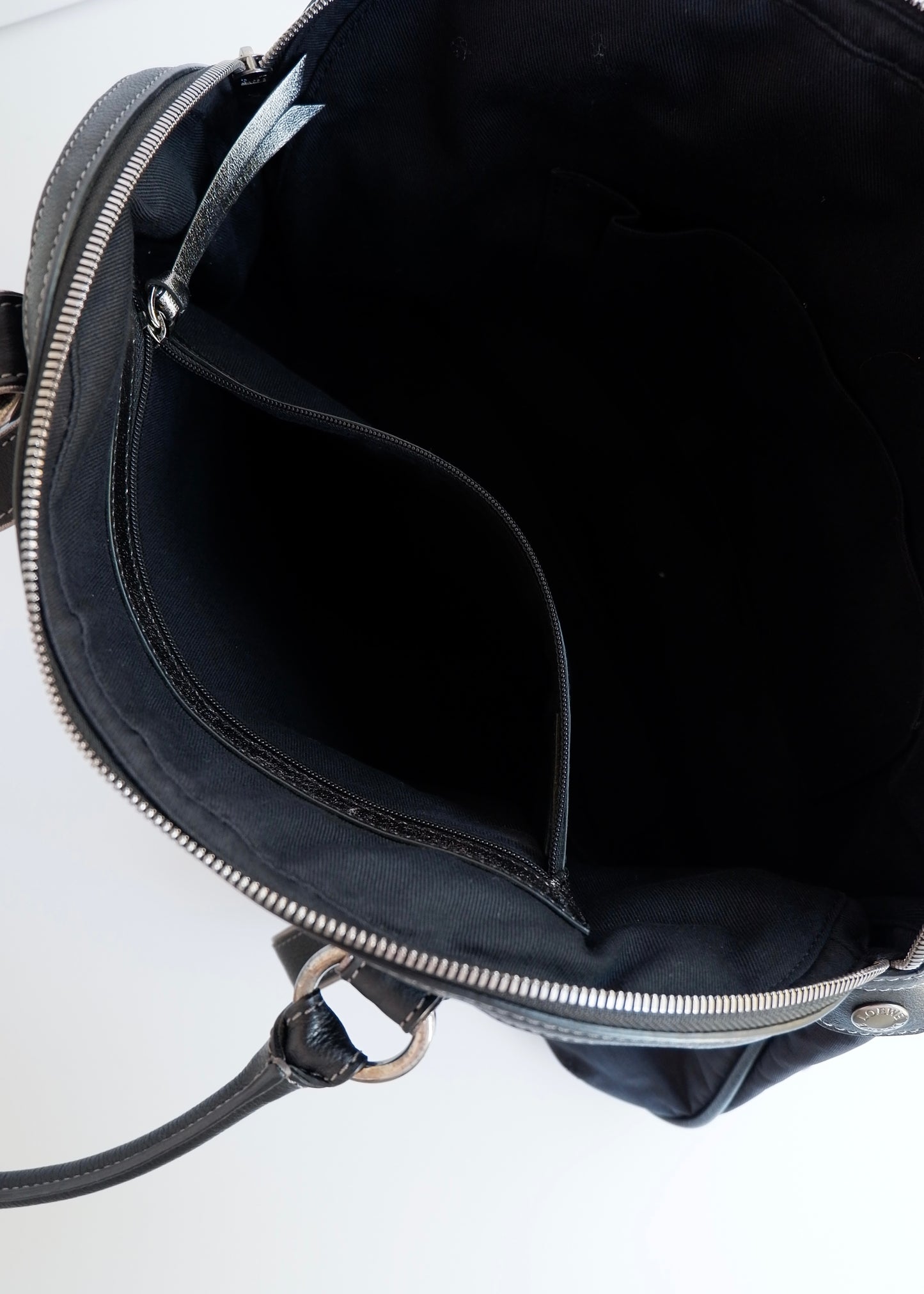 Authentic Preowned Loewe Navy/Black Nylon/Leather Shoulder Tote