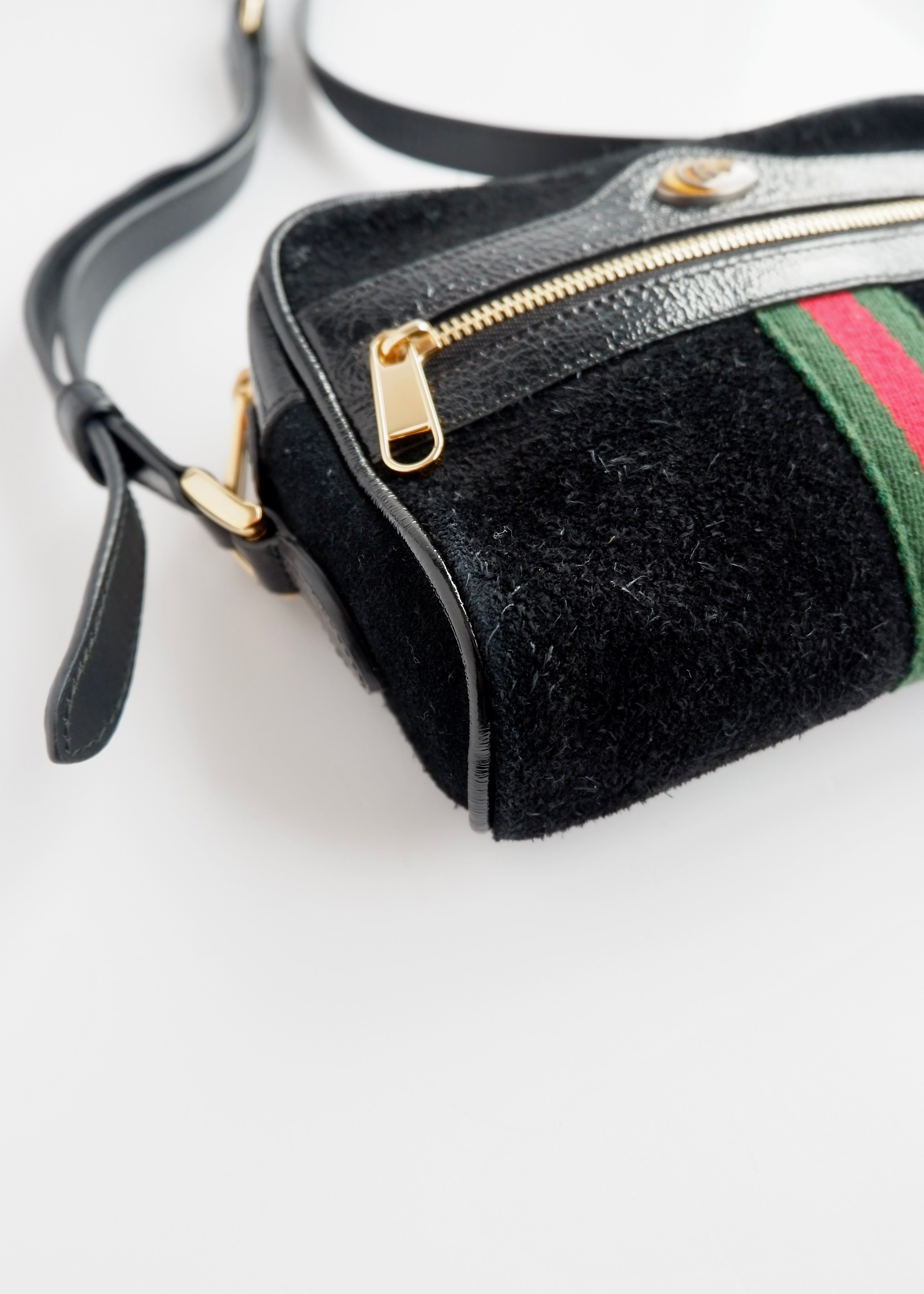 Authentic Preowned Gucci Black Suede Ophidia Mini Crossbody Bag