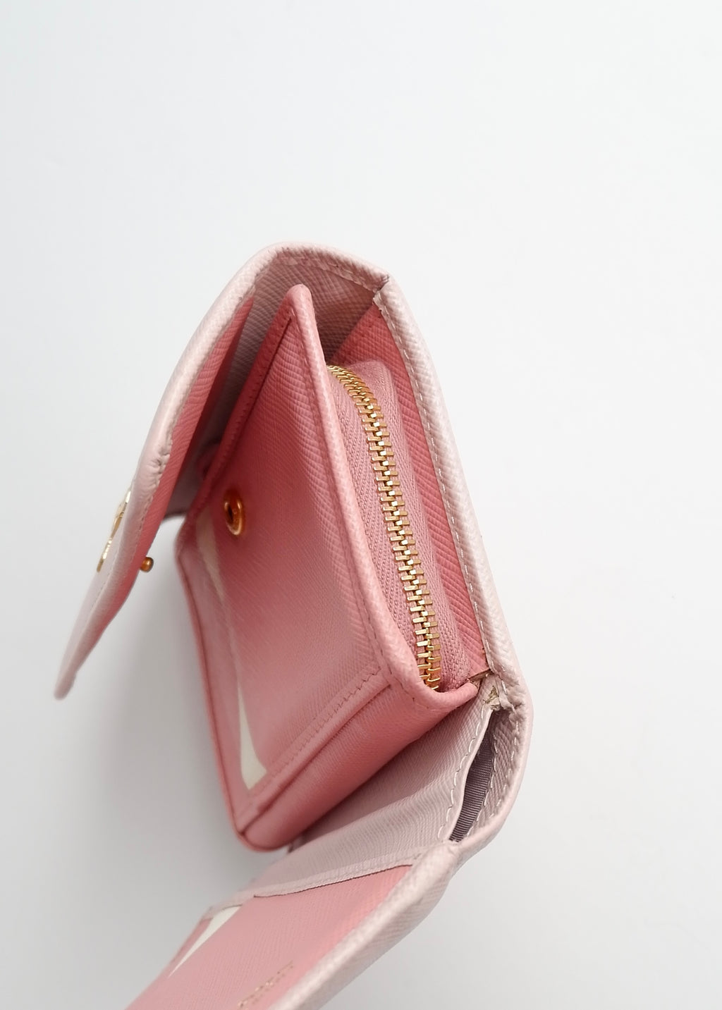 Authentic Preowned Prada Baby Pink Saffiano Leather Bi Fold Wallet