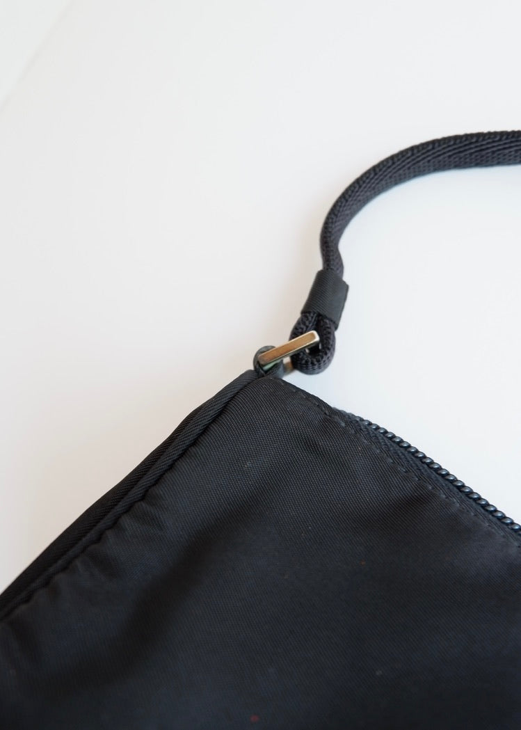 Preowned Prada Black Nylon Pochette Shoulder Bag