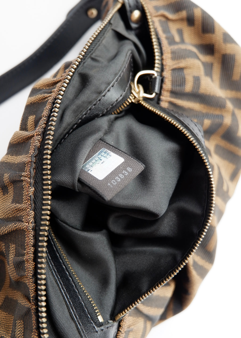 Preowned Fendi Brown Zucca Hobo Shoulder Bag