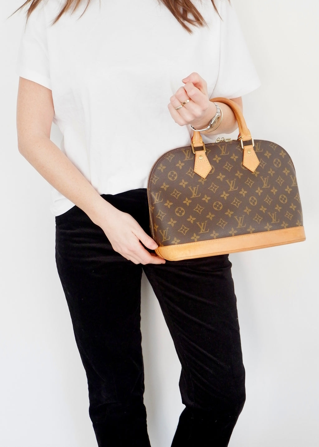Sac à main Louis Vuitton Alma Monogram d'occasion authentique