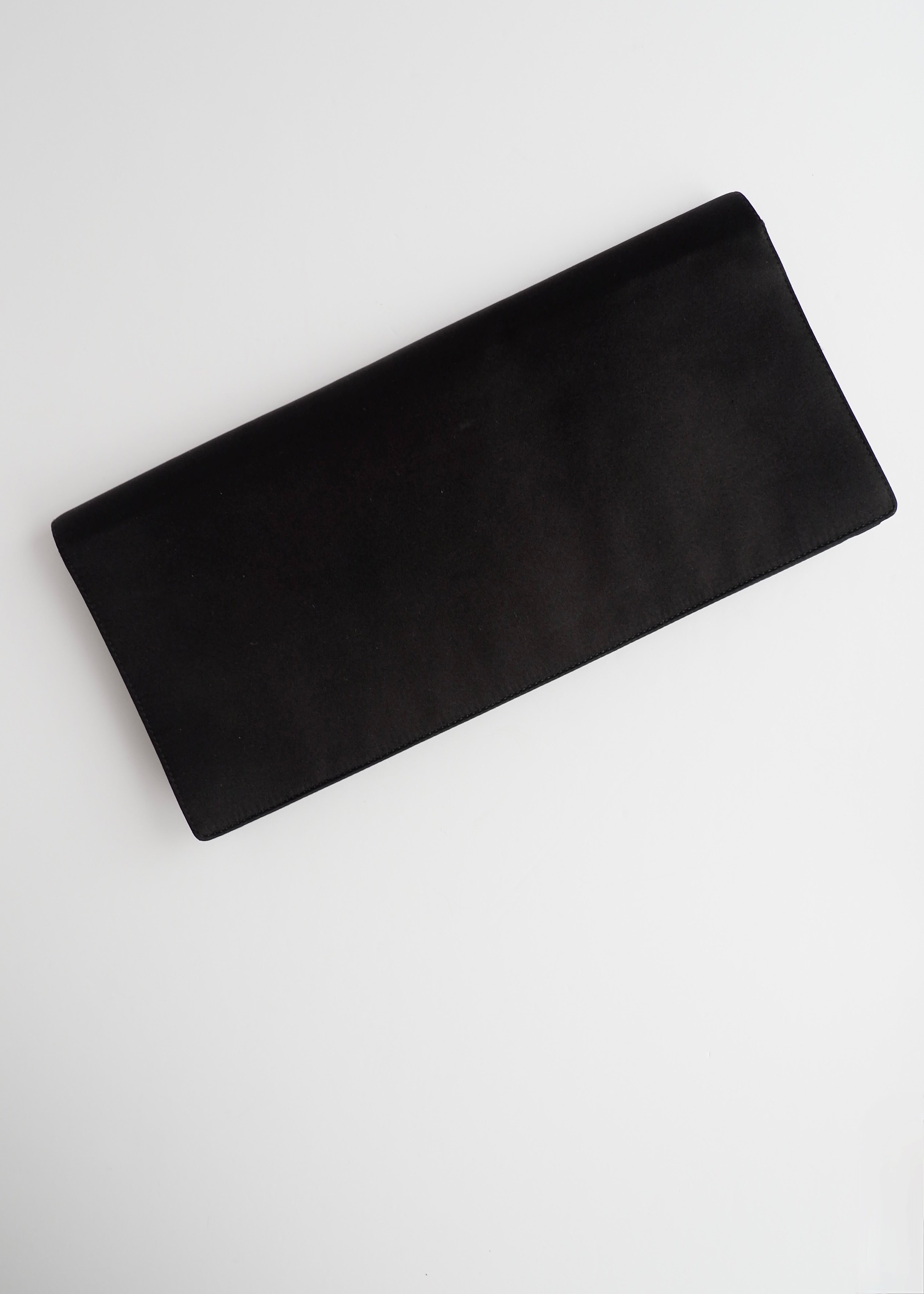 Authentic Preowned Prada Black Satin Clutch