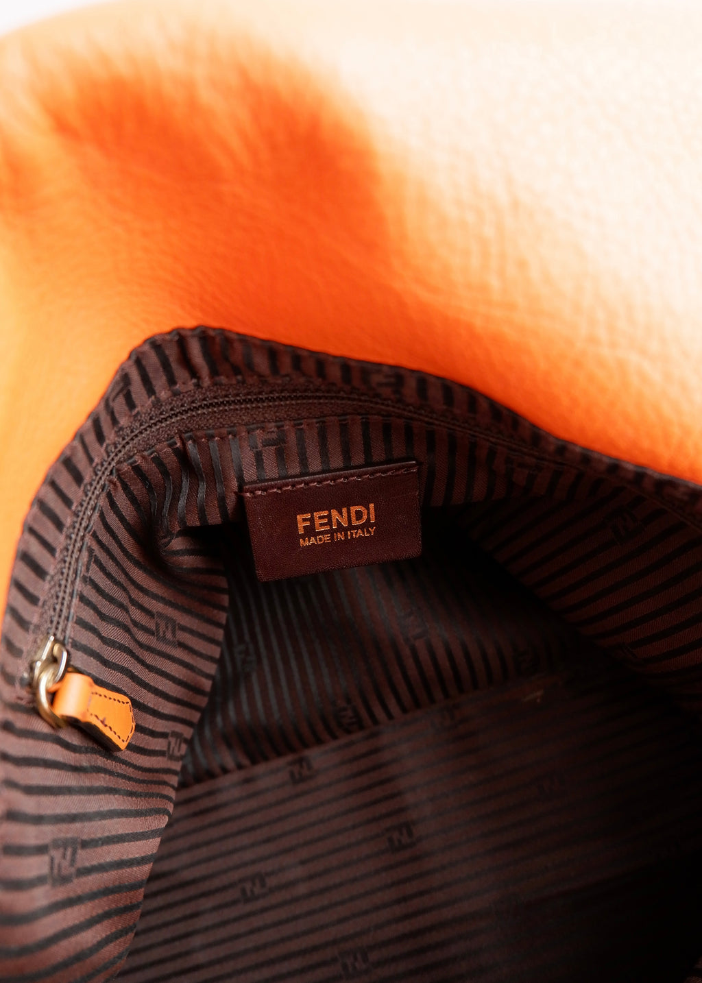 Authentic Preowned Fendi Orange Leather Mamma Baguette