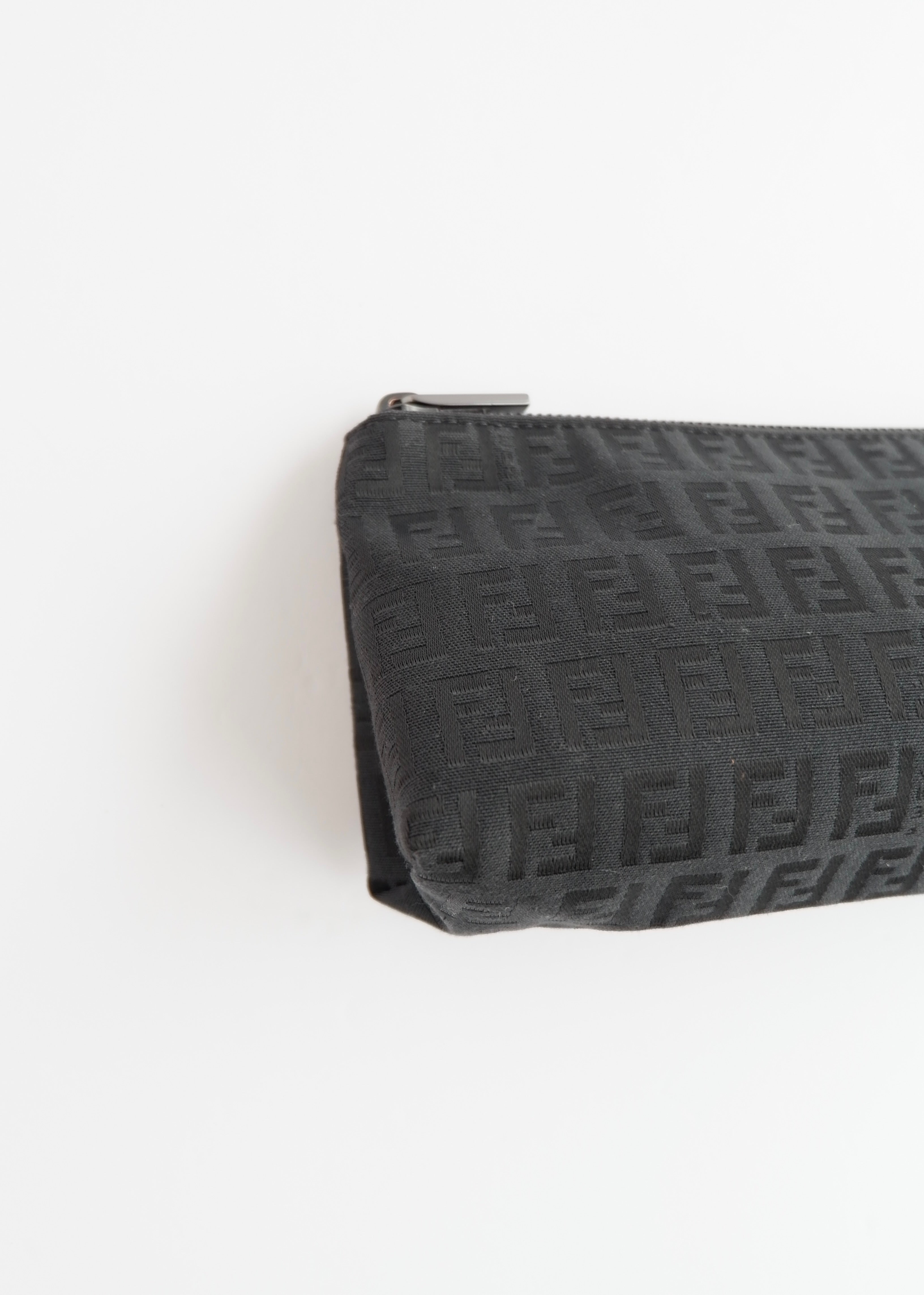 Authentic Preowned Fendi Black Canvas Zucchino Pouch