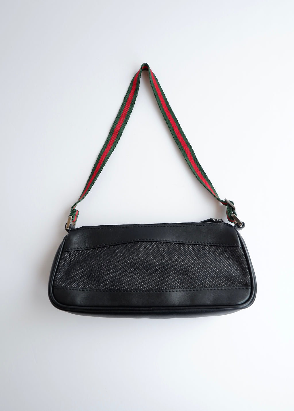 Authentic Preowned Gucci Black Denim/ Leather Sherry Line Micro Shoulder Bag