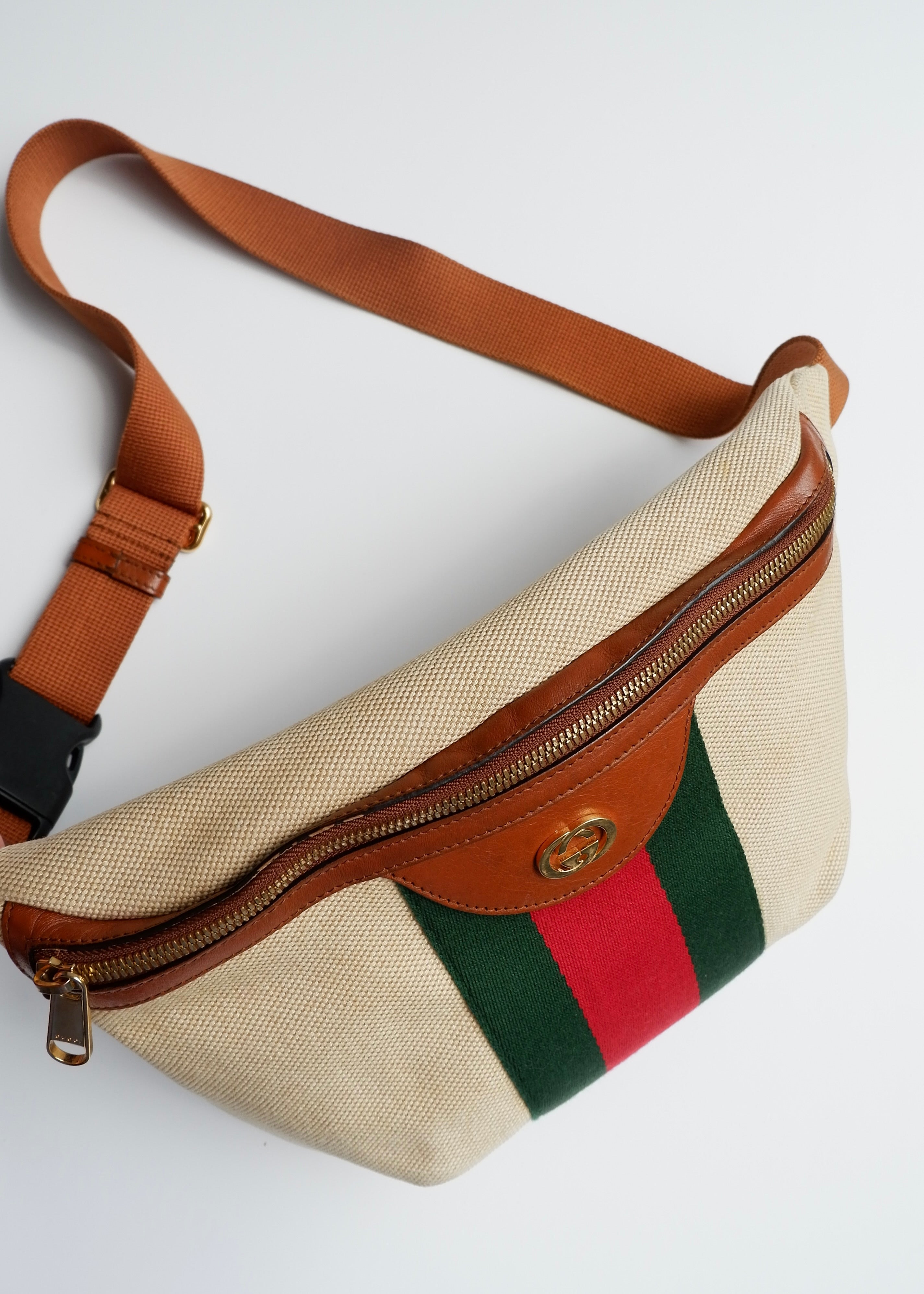 Authentique Sac Banane Gucci Beige Sherry Line d'Occasion