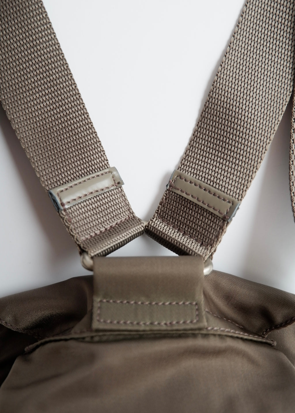 Preowned Prada Khaki Nylon Small Backpack