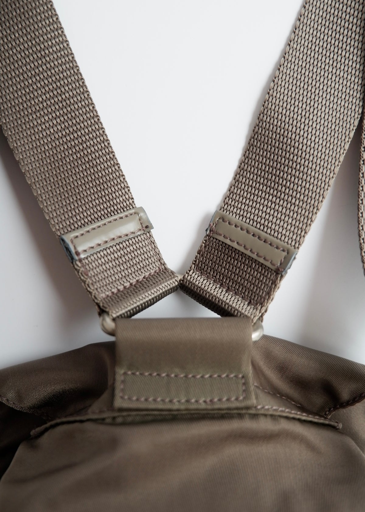 Preowned Prada Khaki Nylon Small Backpack